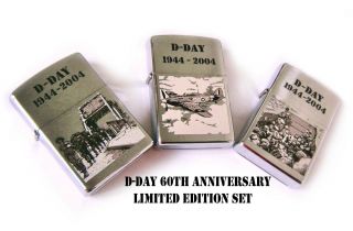 Zippo D - Day 1944 - 2004 60th Anniversary Complete Set Limited Edition Mega Rare