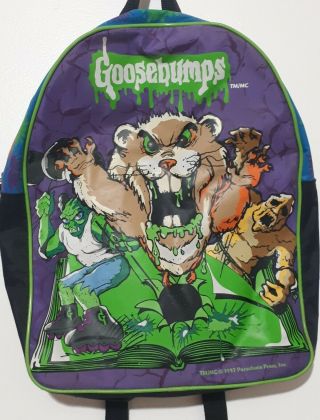 Goosebumps Vintage Backpack Book Bag 1997 R L Stine Parachute Press Rare 3