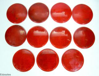 11 Vintage Stimsonite 3 1/4 " Red 12a Safety Reflectors