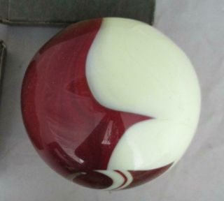 Vintage Marbled Glass Gear Shift Knob - Burgundy And Cream And A Hint Of Brown