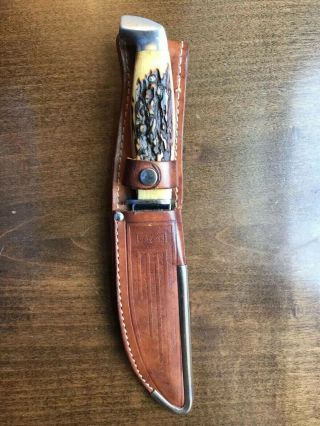 Vintage Case Xx 523 - 5 Stag Fixed Blade Hunting Knife Sheath 1940 - 64
