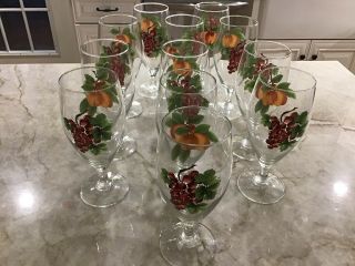 Royal Doulton Vintage Grape Wine/ice Tea Glasses Set Of 12