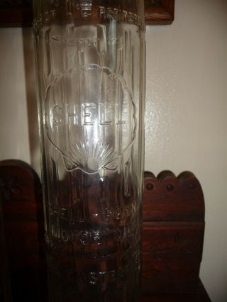 Vintage Embossed Advertising Shell Oil Glass Bottle 14 1/2 " Usa