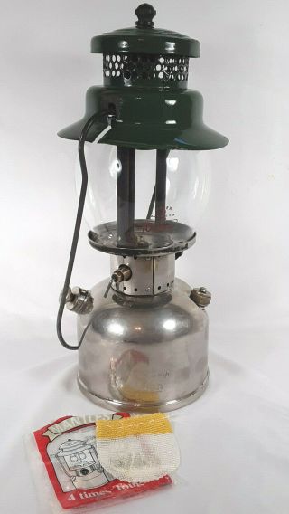 Vintage 1948 Coleman 242 C Single Mantle Lantern Nickle Fount W/new Mantle