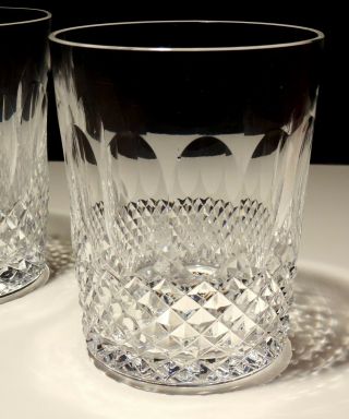 3 VINTAGE WATERFORD CRYSTAL COLLEEN DOUBLE OLD FASHIOND GLASSES 4 3/8 