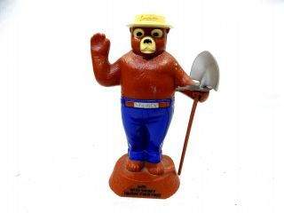 Vintage Smokey The Bear Bank Promo W Shovel & Key First Bank & Trust Co.  S.  B.  Ind