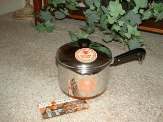 Vintage Nos Revere Ware 3 Quart Saucepan,  Double Boiler No.  1442 Pre 1968
