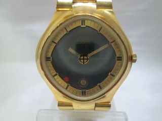 Rare Vintage Zodiac Astrographic Sst Date Goldplated Automatic Mens Watch