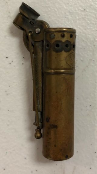 Vintage 1930 Imco 2200 Brass Pocket Lighter Made In Austria Top Striker