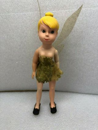 Vintage Tinkerbell Doll Walt Disney Productions Rare Cloth Shoes Ex 12 " 1950s