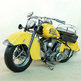 Vintage Chopper Motorcycle Metal Model Large Motorbike Art Sculpture 39 Cm Long