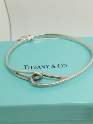 Tiffany & Co Sterling Silver Vintage Interlock Twisted Bangle Bracelet