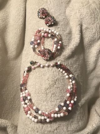 Vintage Unsigned Robert’ Necklace/bracelet Earrings Set