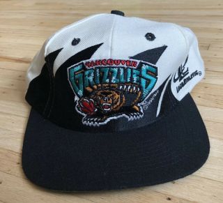 Vintage Vancouver Grizzlies Sharktooth Snapback Hat Cap Nba Logo Athletic Rare