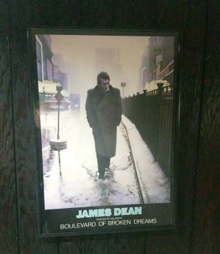 Vintage Poster James Dean Boulevard Of Broken Dreams Framed 24 " X 34 "