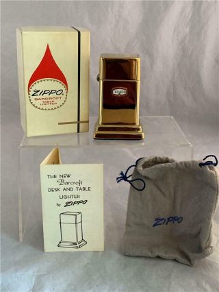 Vtg Zippo Barcroft Table Lighter Texaco Box Instructions Bag Lighter