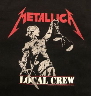 Vintage 1988 Metallica Justice Tour T - Shirt - Local Crew - Never Worn - Men’s L