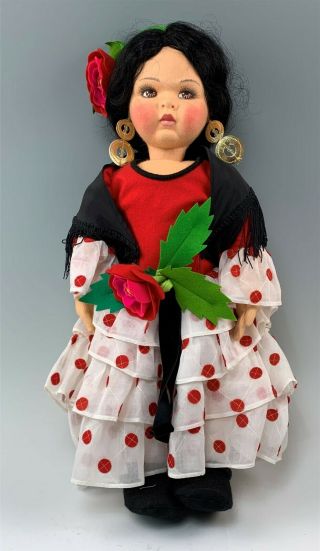 Vintage 21 " Anili Spanish Beauty Felt Doll Daughter Of Lenci