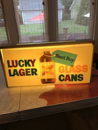 Lucky Lager Beer Best Buy Vintage Beer Sign