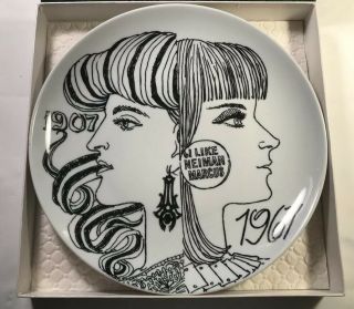 Vntg 1967 Fornasetti Neiman - Marcus 60th Anniversary Plate W/box