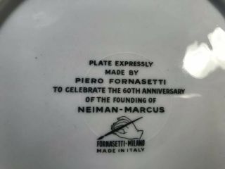 VNTG 1967 FORNASETTI Neiman - Marcus 60th Anniversary Plate w/BOX 3