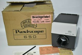 Braun Paxiscope 650 Vintage Episcope Projector For Photos