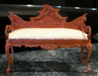 Bespaq Miniatures " Art Nouveau Lace " Bench 3 1/2 " X 1 1/2 " X 2 7/8 "