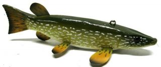 James Stangland Northern Pike Folk Art Fish Spearing Decoy Ice Fishing Lure