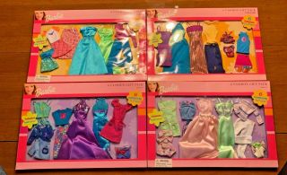 4 Barbie Doll 6 Fashion Gift Pack Clothes Outfits Set With Shoes Vintage
