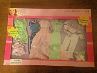 4 Barbie Doll 6 FASHION GIFT PACK Clothes Outfits Set with Shoes Vintage 3