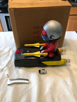 Rare Z Man The Brain Programmable Vintage Robot Space Age Car Toy W/ Box