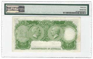 AUSTRALIA 1 Pound REPLACEMENT 1953 - 60,  Commonwealth Bank P - 30 PMG 35 VF,  RARE 2