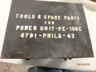 Vintage Power Unit Pe - 108c Spare Parts&tools Kit