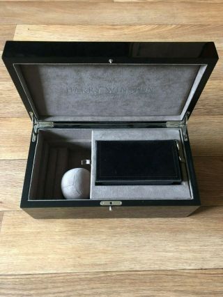 Huge Harry Winston Rare Timepieces Opus Tourbillon Watch Jewelry Box With Clutch