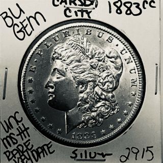 1883 Cc Bu Gem Morgan Silver Dollar Unc Ms,  U.  S.  Rare Key Coin 2915