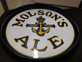 Rare Vintage Canadian Molson ' s Ale porcelain beer tray 4