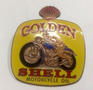 Vintage Golden Shell Motorcycle Oil Stockist 
