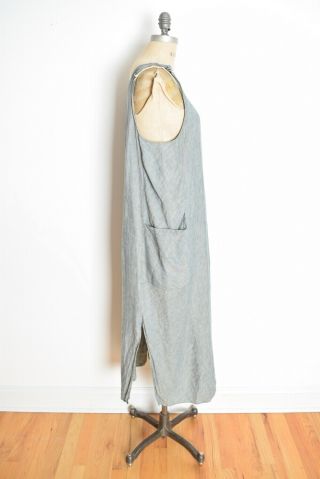 vintage 90s dress FLAX by Jeanne Engelhart linen blue - gray lagenlook long dress 4