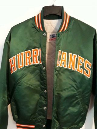 Miami Hurricanes Vintage Green Starter Jacket Size Xl Special $$$