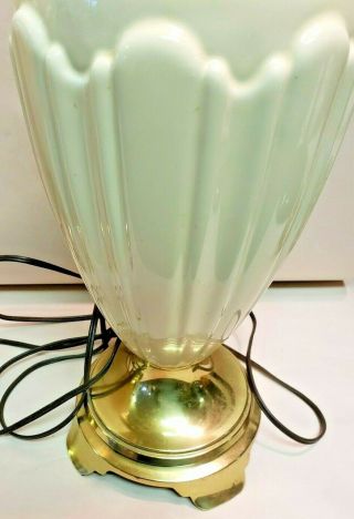 Vintage Stiffel Brass & Cream Ceramic Table Lamp Hollywood Regency.  1 left 7