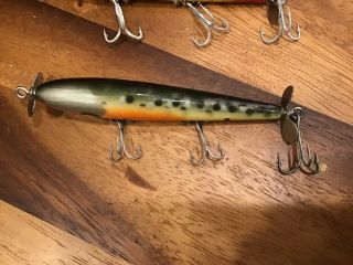 Vintage Smithwick Devils Horse Lures,  qty 3 (1 yellow and black,  2 spotted ape) 2