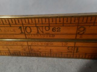 Vintage STANLEY Rule & Level Co No 62 Boxwood & Brass Bound 24 
