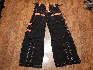 BLACK ORANGE TRIPP PANTS 90s vintage wide leg punk emo goth studded S 32 x 30 3E 4
