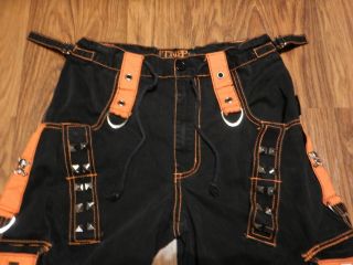 BLACK ORANGE TRIPP PANTS 90s vintage wide leg punk emo goth studded S 32 x 30 3E 6