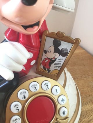 Telemania Disney ' s Minnie Mouse Desk Telephone Push Button VINTAGE 3