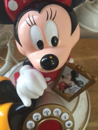 Telemania Disney ' s Minnie Mouse Desk Telephone Push Button VINTAGE 4