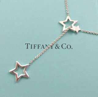 Tiffany & Co.  Star Lariat Necklace,  Sterling Silver 925,  Rare