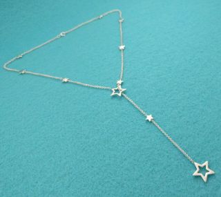 Tiffany & Co.  Star Lariat Necklace,  Sterling Silver 925,  Rare 4