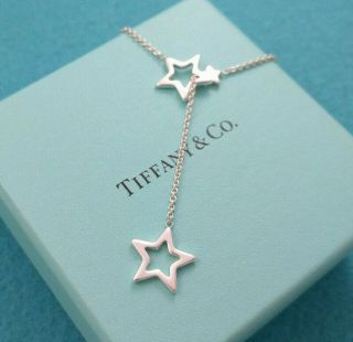 Tiffany & Co.  Star Lariat Necklace,  Sterling Silver 925,  Rare 5