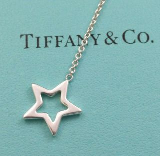 Tiffany & Co.  Star Lariat Necklace,  Sterling Silver 925,  Rare 6